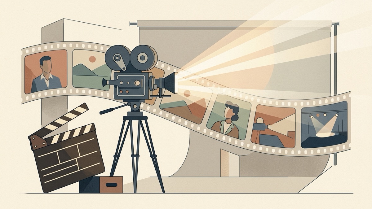 Cinematic illustration of AI video direction